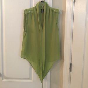 Lime green dressy sheer tank